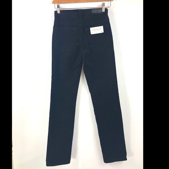 Nwt AG Isabelle Straight Crop Black Button Fly Corduroy Jean Size 23 - Picture 7 of 10